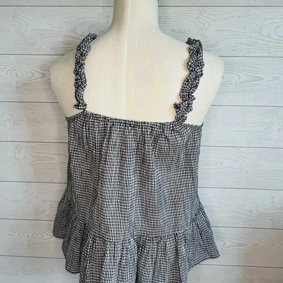Madewell ruffled straps cami top in gingham Size 6 - Picture 5 of 8